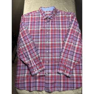 Tommy Bahama Button Up Shirt NWOT Sail Red Purple Plaid to Meet You Size 3XLB